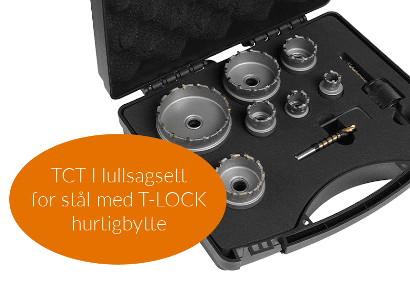 TCT Hullsagsett for stål med T-LOCK